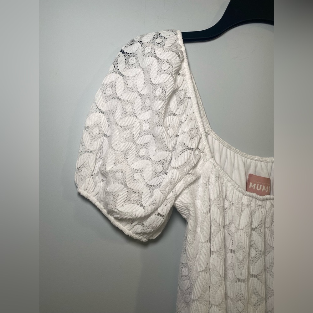 Show Me Your MuMu Flora Spacey Lacey White Mini Dress Size S - Picture 4 of 9